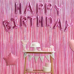 2 Pack Glitter Pink Backdrop 3.28 FT x 7.05 FT Birthday Party Decorations Laser