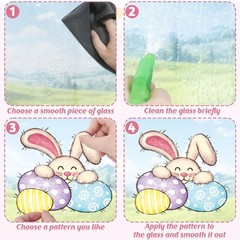 37 PCS Easter Decor, 4 Sheets Window Clings, 9.84 x 13.78 37, Colorful