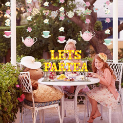 10 Pcs Tea Party Birthday Decorations Lets Par Tea Lights Sign Decor Neon LED Li
