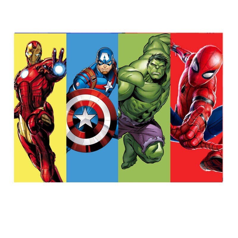 Marvel Avengers Superhero Birthday Backdrop Banner Decorations Background Party