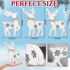 3Pcs Cute Christmas Tiered Tray Decor Indoor, Wooden Farmhouse Reindeer Chris…