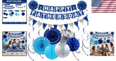 Father’s Day Decorations Set Banner Bunting Lanterns Fans Swirls Party Supplies