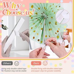20 PCS Pastel Party Decorations Macaron Rainbow Hanging Paper Fans Honeycomb