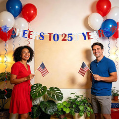 250Th Anniversary Decorations CHEERS to 250 YEARS Banner for Patriotic 4Th of Ju