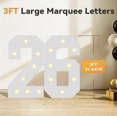 2026 3 Ft light up numbers for 2026 Graduation Decorations: 3FT Marquee Numbers