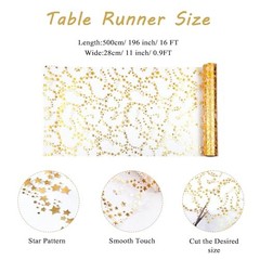 16 Ft Gold Table Runner Birthday Party Table Decorations | Golden Star-gold