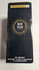 NEW YEAR Cheer Party Pack For Headpieces Noisemakers 30 Count -NEW