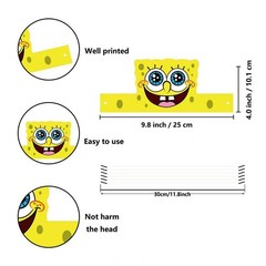 12 Pcs SpongeBob Party Decoration SpongeBob Birthday Supplies Hat Glasses Set