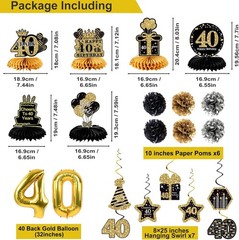 40th birthday decorations, 24 themed banner decorations