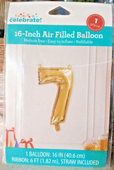 Way To Celebrate Gold Number 7 Balloon 16″ Air Filled Helium Free Birthday Party