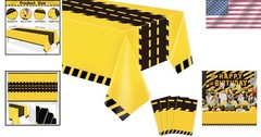 4 Pack Dump Truck Construction Tablecloths – 51×86 Inch for Vibrant Parties