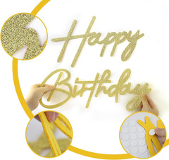 Happy Birthday Sign for Backdrop – Glitter Felt Happy Birthday Letter Sign for B