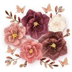 Tissue Paper Flowers Decorations for Wall, Handcrafted Large 3D Paper Artific…