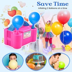 Balloon Pump Electric, Portable Automatic Dual Nozzle Inflator 110V 600W with…