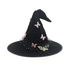 Carnivals Witch Hats Masquerades Ribbon Wizard Hats Adult Kids Witch Hats