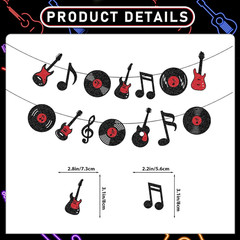 Music Themed Party Decorations Banner Guitar Birthday Decorations Music Notes Ga