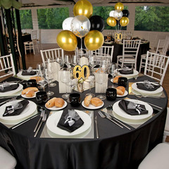 6 Set 60Th Birthday Party Decorations Balloon Centerpieces for Table, Black Gold