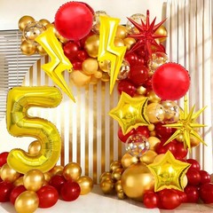 Cartoon Decorations 40 Inch Gold Number 5 Balloon Gold Star Balloons Lightnin…