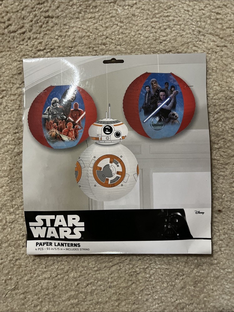 Star Wars Paper Lantern 4 Pieces Birthday Party Decorations NEW