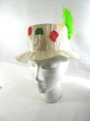 2 Plastic PARTY HATS with Feather Women Girls Springtime Party Decor Dress Up