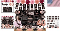 Glamorous Rose Gold 40th Birthday Decorations – 21pcs for Unforgettable Parties