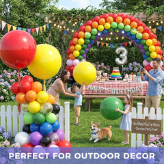 36 Inch Assorted Rainbow Large Latex Balloons, 15 PCS Big Multicolor Colorful Ba