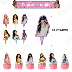Katseye Backbrop Birthday Party Decor Supplies Balloons Banner Cake Toppers
