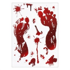 Horror Bloodstain Wall Sticker Handprint Footprint Blood Skull Window Sticker