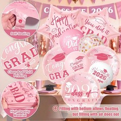 42pcs Graduation Balloons Class of 2026, Grad Latex Confetti Balloons with Co…