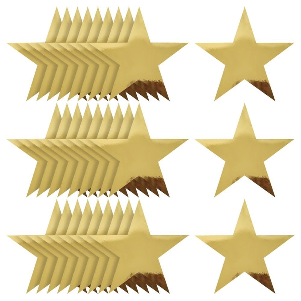 60 PCS 6 Inch Double Sided Glitter Star Cutouts Cardboard Wall Decor Golden