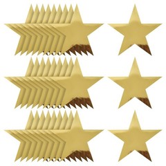 60 PCS 6 Inch Double Sided Glitter Star Cutouts Cardboard Wall Decor Golden