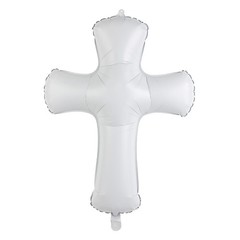 White Cross Foil Balloon Bouquet Baptism Christening Party Decor balloons