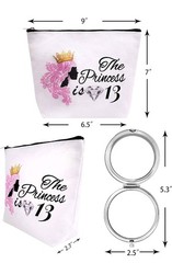 DORADREAMDEKO 13th Birthday Decorations for Girls, 2 Piece Set, Silver, Modern,