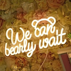 We Can Bearly Wait Led Neon Light SIgn Baby Shower Wedding Baby Kids Room