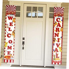 Welcome Carnival Circus Yard Sign Door Banner Carnival Theme Birthday Party