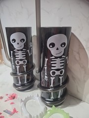 Black Straw Cups With White Skeletons Fangs & Tattoos New Items