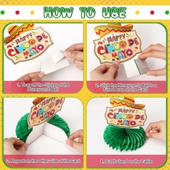 8 PCS Cinco De Mayo Party Decorations Mexican Fiesta Table Honeycomb Decor