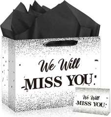 Farewell Going Away Party Decorations Rose Gold We Will Miss You Gift Bags with