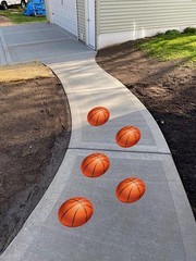Customize Basketball Party Path Floor Decals Set 5 Sidewalk Birthday Decorations