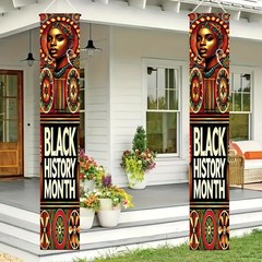 Black History Month Banners Front Porch Elegant Portrait Door Banner African …
