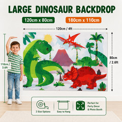 Dinosaur Birthday Party Decorations Kit Balloon Garland Banner Backdrop Kids