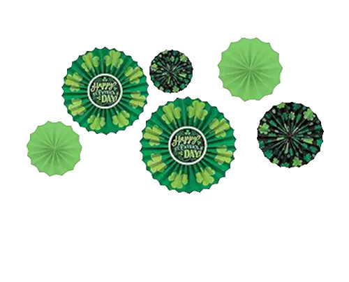 Amscan Fan Decoration, 8″, 12″, 16″, Green