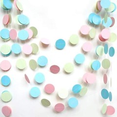 52 ft Pastel Party Decorations Easter Garlands Hanging Pink Blue Green Circle…
