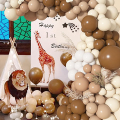 142Pcs Brown Balloons Garland Arch Kit Nude Coffee Brown Boho Blush Tan Neutral