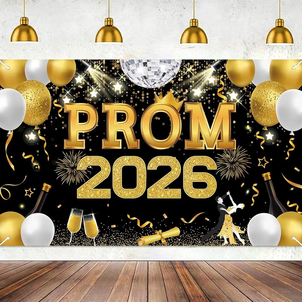 Class of 2026 Prom Party Decorations Backdrop Graduates Background Photo Banner