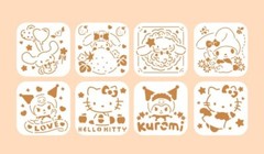8pcs Reusable Stencils Sanrio Family Hello Kitty Kuromi Melody Cinnamoroll