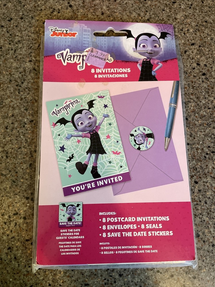 NEW Disney Vampirina 8-Count Party Invitations Set Includes Postcards + More!