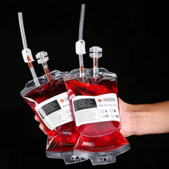 350Ml Halloween Blood Bags for Drinks,Blood Bags of Vampire,Energy Drink Bags,Dr