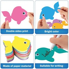 Fish Paper Cutouts Bulletin Board Decorations Colorful 6 Inch 200 PCS