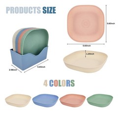 WANGSHIQI Wheat Straw Plates,5.7inches Dinner Plates 5.7 inches, Mixed color